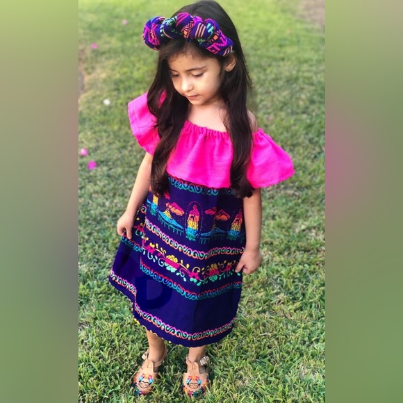 Mexican Virgen de Guadalupe Girls Dress 2 Pc - Picture 3 of 7
